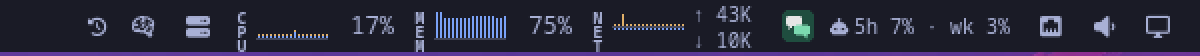 Omarchy top bar with plugin widgets