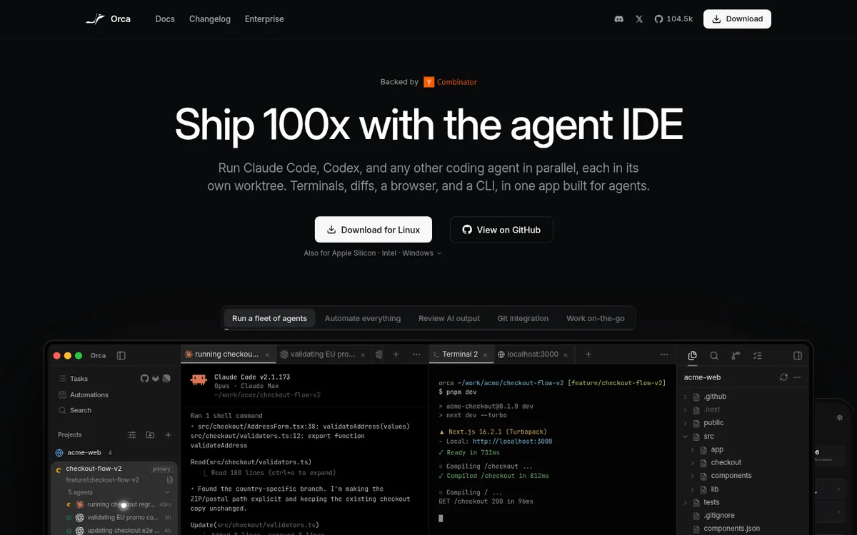 onorca.dev: Ship 100x with the agent IDE