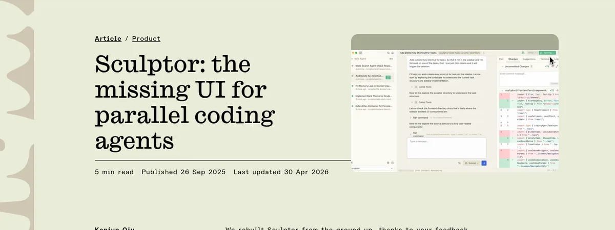 Imbue blog: Sculptor, the missing UI for parallel coding agents